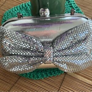 Vintage Bebe Silver Dress Bag With Sequins Bow